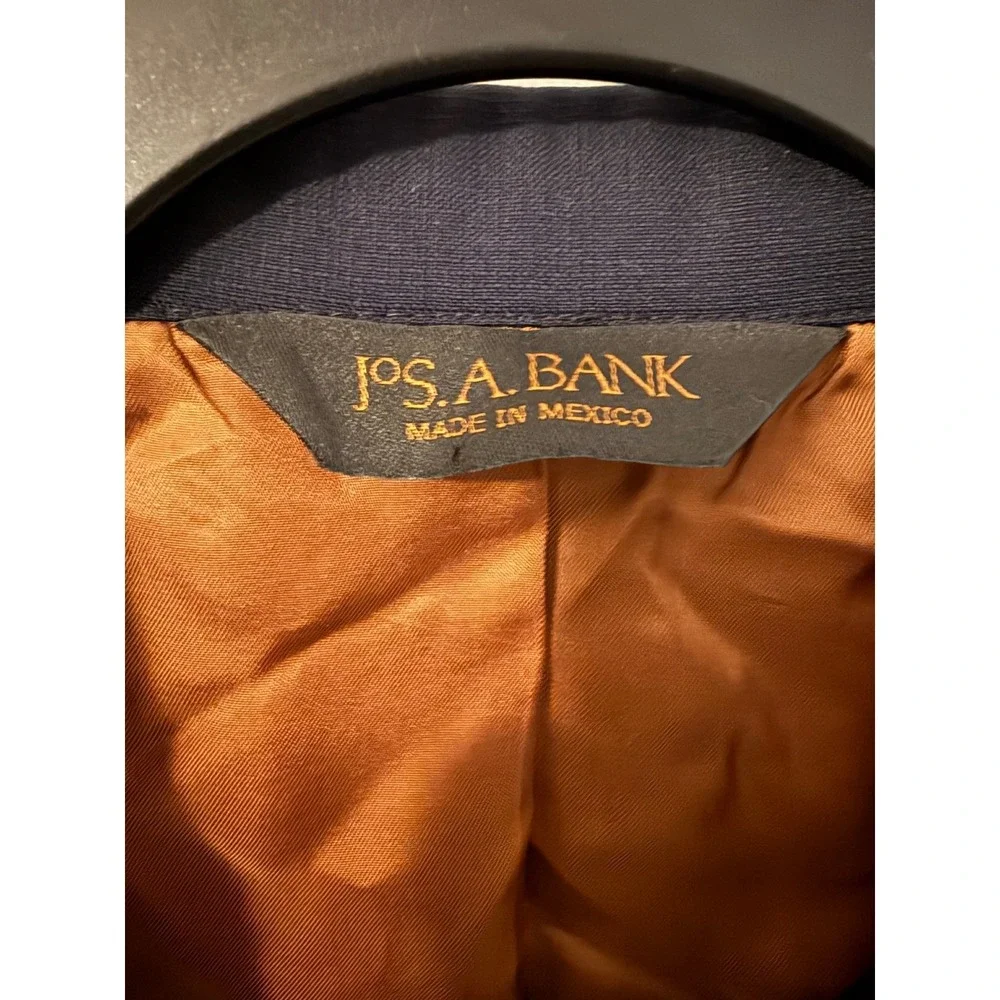 Jos. A. Bank Metropolitan Suit Jacket Mens 38 SH Navy Blue 100% Wool Slim Fit